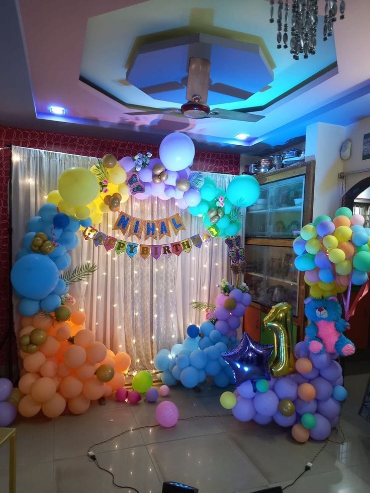 Birthday party decorations in Kolkata - balloon arrangements and themed setup